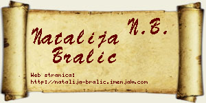 Natalija Bralić vizit kartica